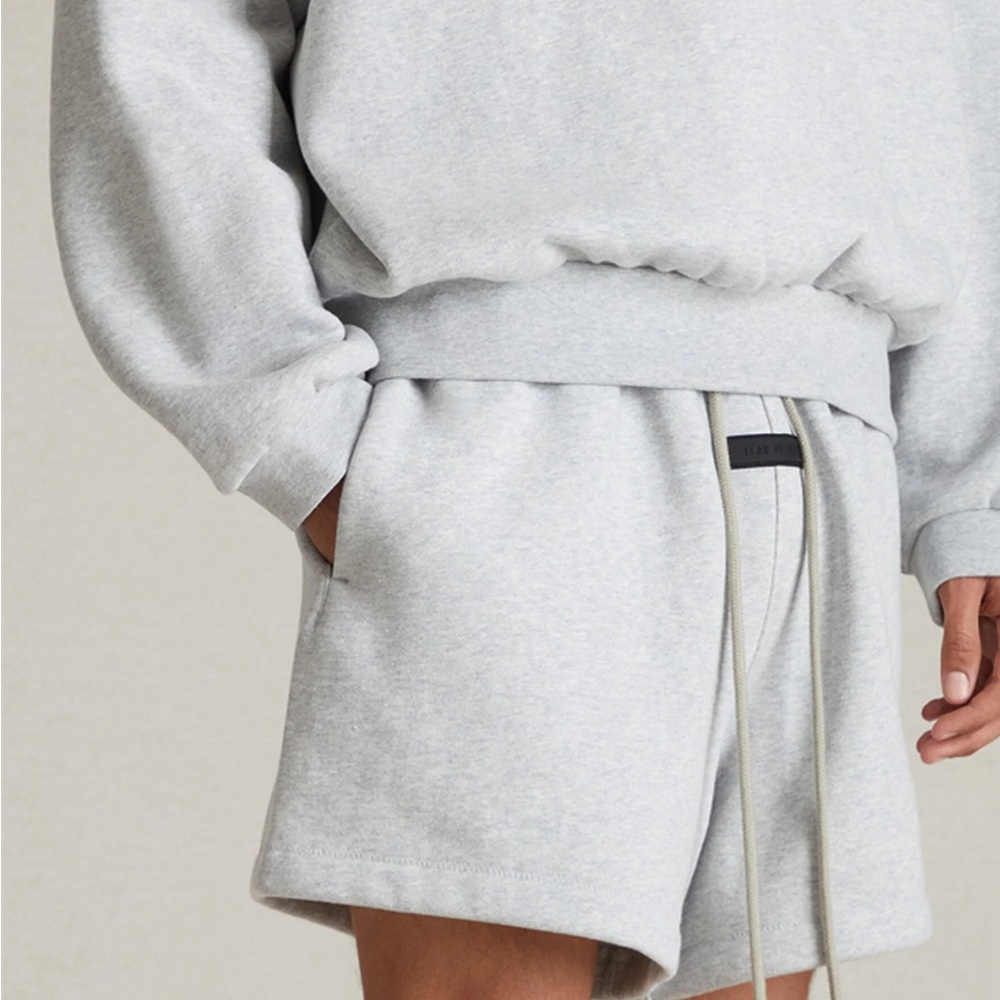 Fear of God Essentials Light Heather Grey Fleece Running Shorts